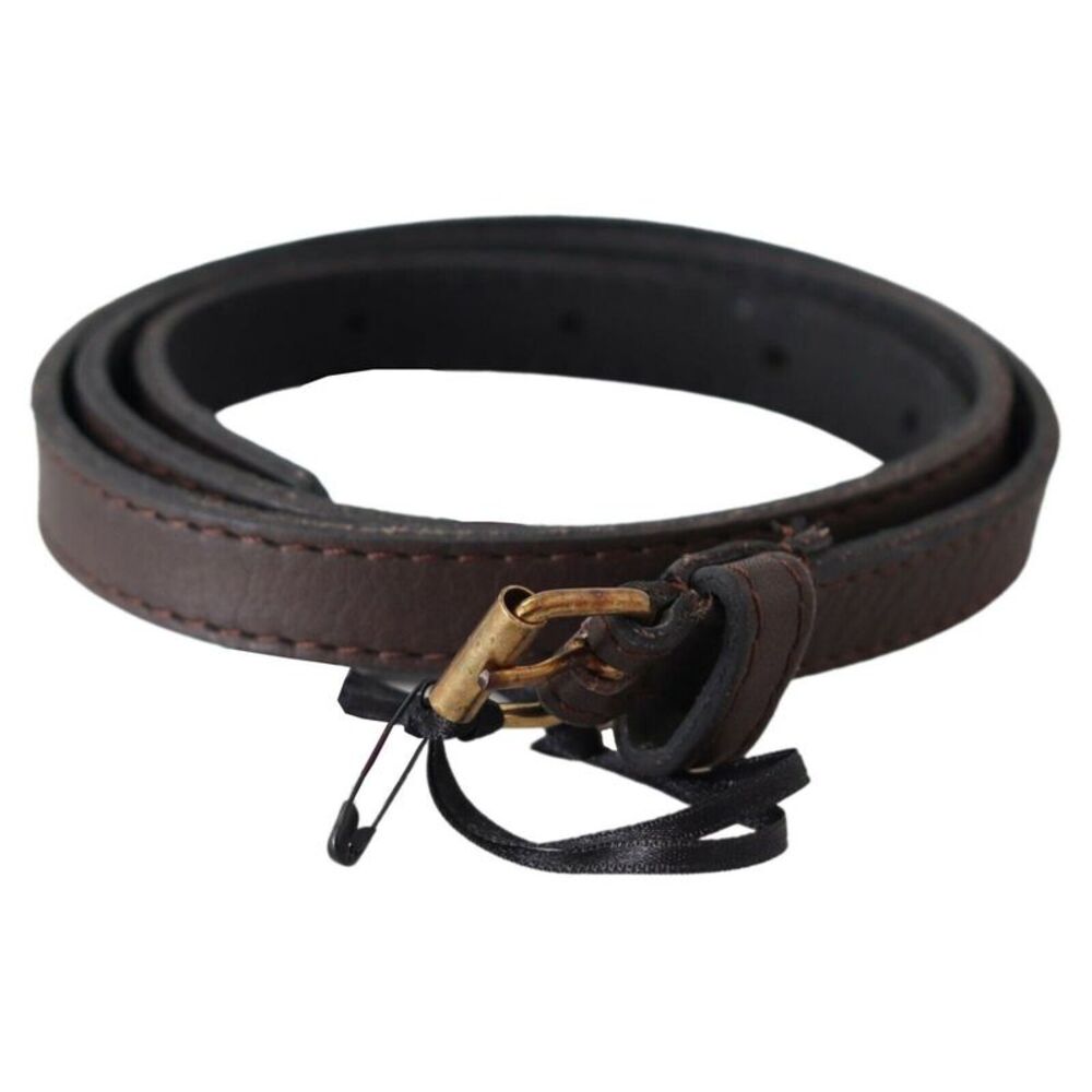 MILA SCHÖN Brown Genuine Leather Skinny Fashion Women's Dark